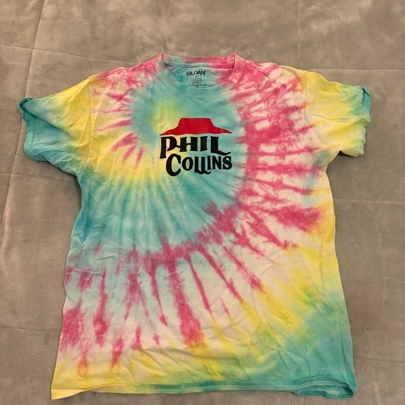 Gildan Other - Phil Collins Tie-Dye Band Tee Rainbow Swirl Graphic T-Shirt Size XL